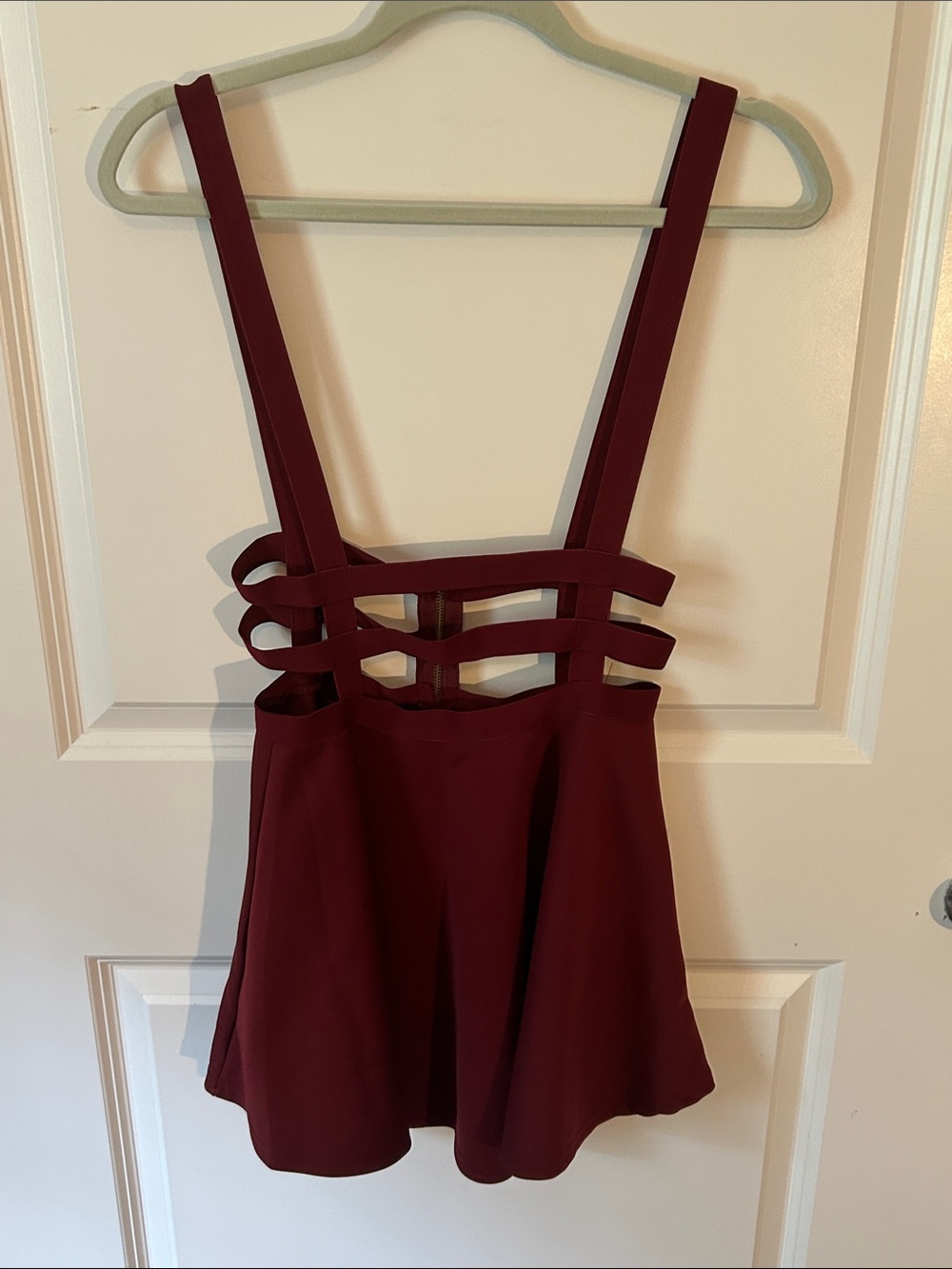 Burgundy Strappy Suspender Skirt